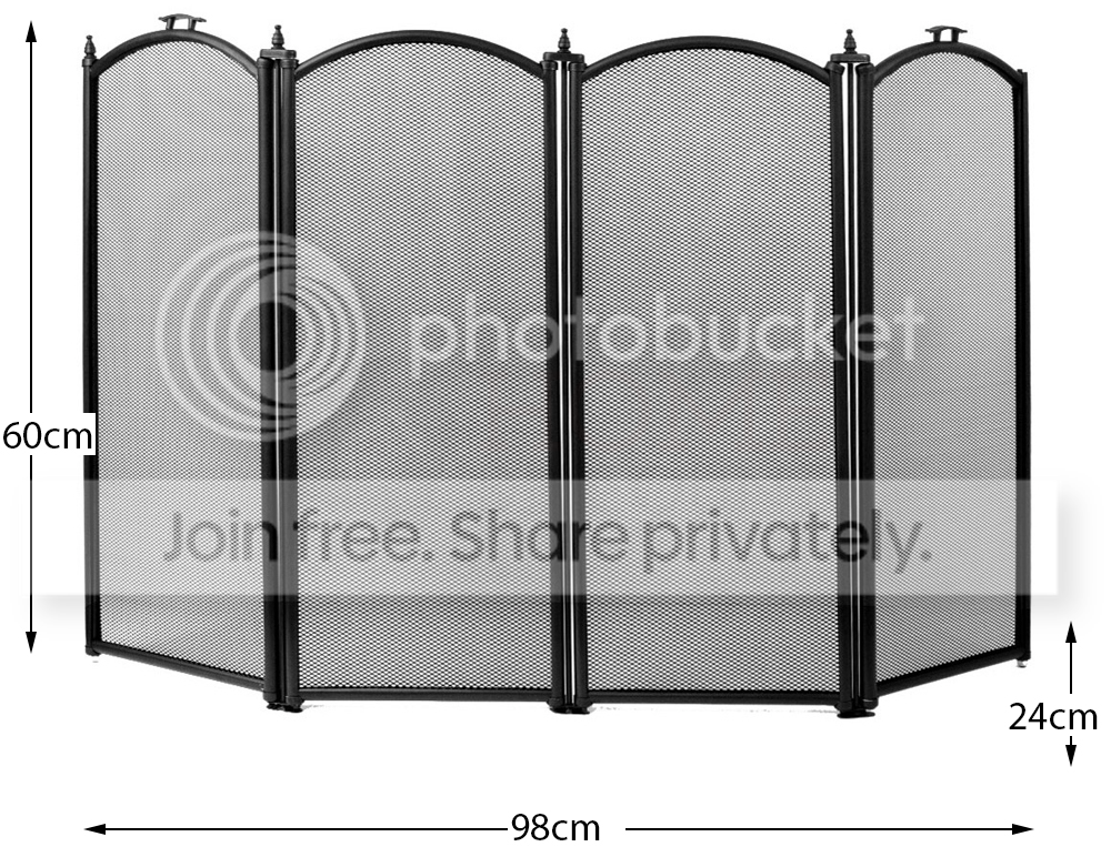 Feuerschutzgitter Kaminschirm 4 Panel Tafel Schwarz Abdeckung